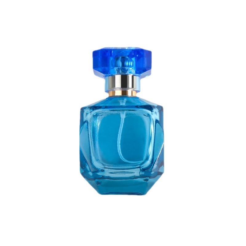 Plava prazna staklena staklena bočica s raspršivačem za pakiranje staklene bočice