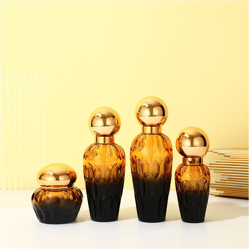 Ambalaža od prozirnog stakla za njegu kože Kozmetički spremnici Staklena bočica za losion s pumpicom za kapanje Ambalaža od prozirnog stakla za njegu kože Kozmetički spremnici Staklena bočica za losion s pumpicom za kapanje