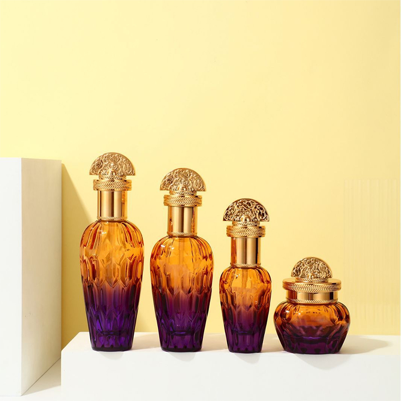 Ambalaža od prozirnog stakla za njegu kože Kozmetički spremnici Staklena bočica za losion s pumpicom za kapanje Ambalaža od prozirnog stakla za njegu kože Kozmetički spremnici Staklena bočica za losion s pumpicom za kapanje