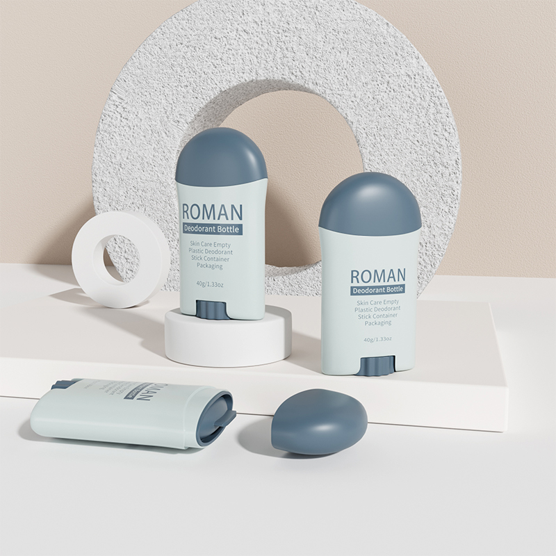 Plastični PP kozmetički sitotisak Twist Up bijeli spremnik u obliku štapića od 40 g, tuba, mat bočica dezodoransa u roli