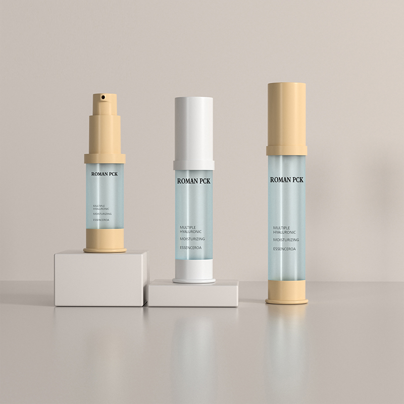 15ml 30ml 1oz matirana bezračna bočica s pumpicom plava tanka visoka cilindrična kozmetička krema gel za lice serum losion gel za rumenilo