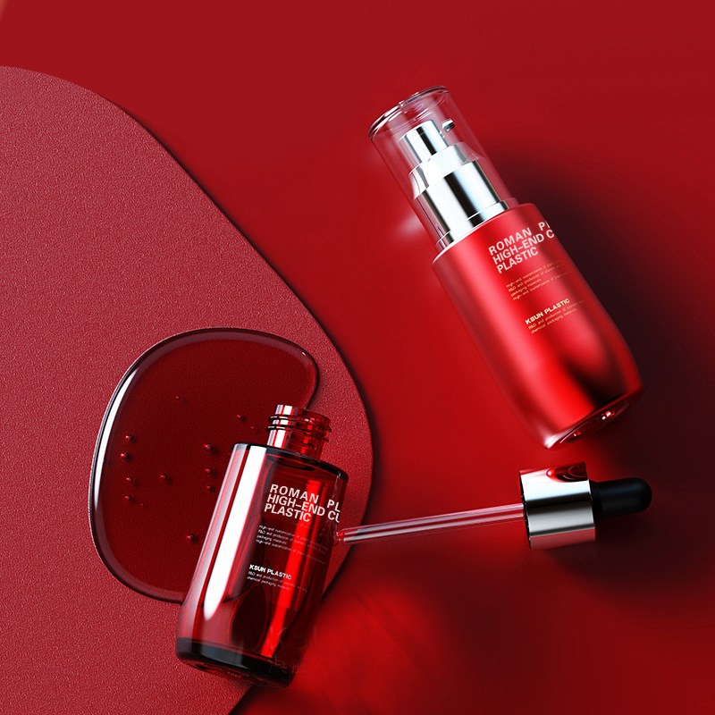 Punjiva bočica s kozmetičkim uljem od 50 ml Vinocrveni PETG bočica s kapaljkom za serum za njegu lica s kapaljkom za set bočica za kremu