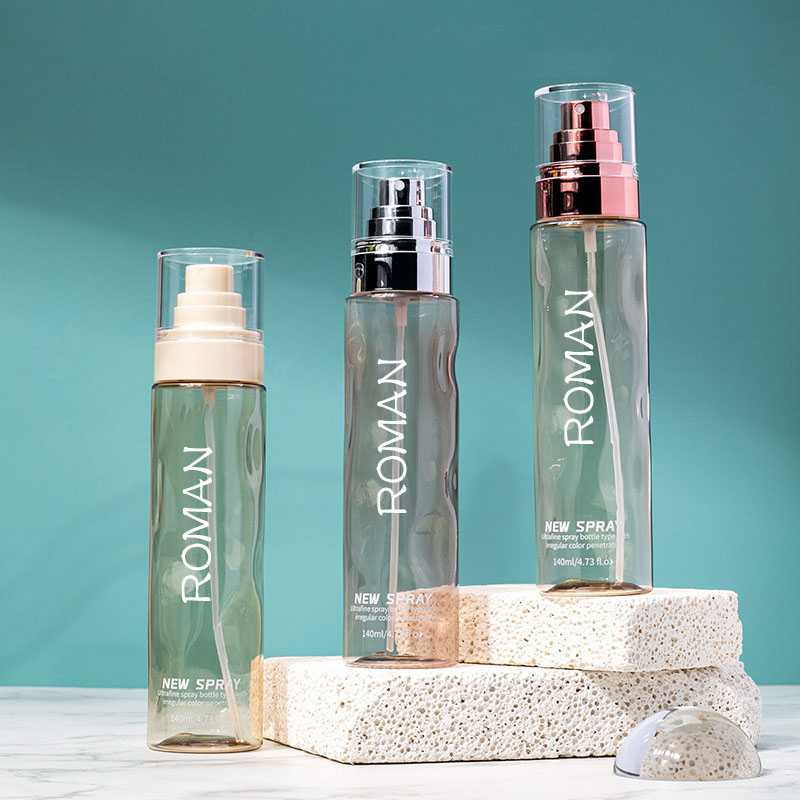 Prozirne okrugle kozmetičke plastične bočice tonera u spreju Prazne 100 ml 120 ml podloga za losion za tijelo sa zlatnom i srebrnom bočicom s pumpicom za serum