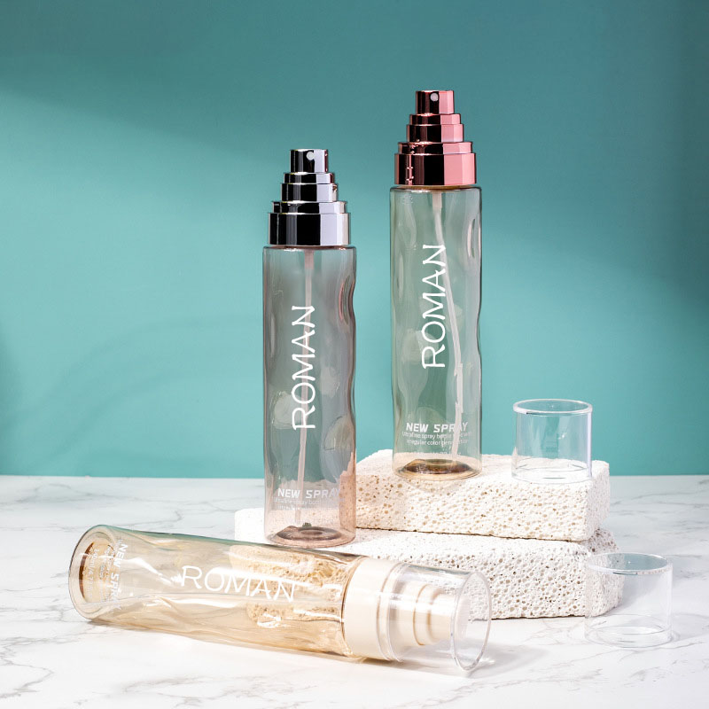 Prozirne okrugle kozmetičke plastične bočice tonera u spreju Prazne 100 ml 120 ml podloga za losion za tijelo sa zlatnom i srebrnom bočicom s pumpicom za serum