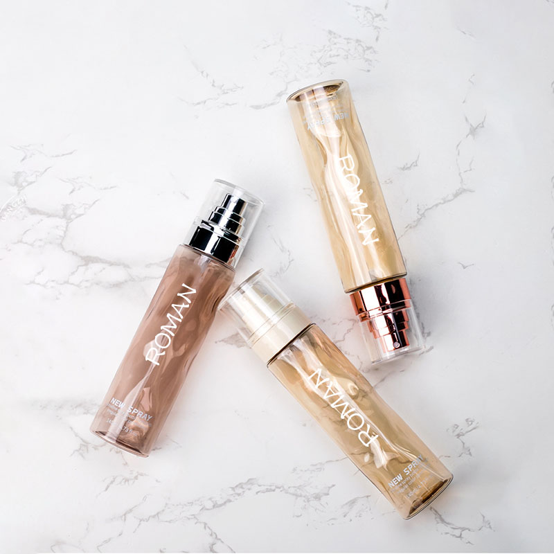 Prozirne okrugle kozmetičke plastične bočice tonera u spreju Prazne 100 ml 120 ml podloga za losion za tijelo sa zlatnom i srebrnom bočicom s pumpicom za serum