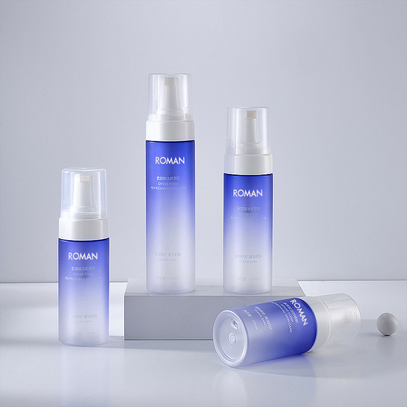 100ml 120ml 150ml 200ml PET dozator tekućeg sapuna s pjenom u plavoj boji Boca s pumpicom za pjenjenje Gel za tuširanje Boca za pranje ruku Kupaonski pribor