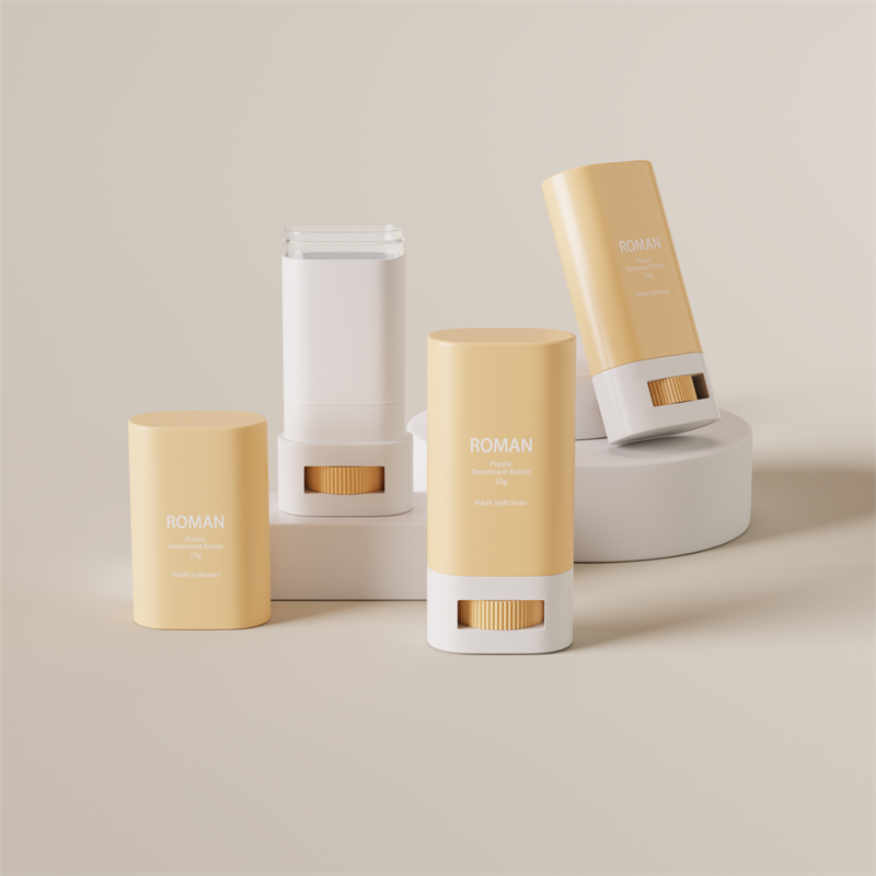 Prazna ovalna plastična bočica za pakiranje dezodoransa u obliku štapića za njegu kože