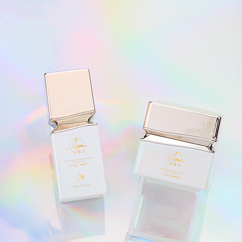 Četvrtasta staklena posuda s efektom prelijevanja za kremu za lice i oko očiju Četvrtasta staklena posuda s efektom prelijevanja za kremu za lice i oko očiju