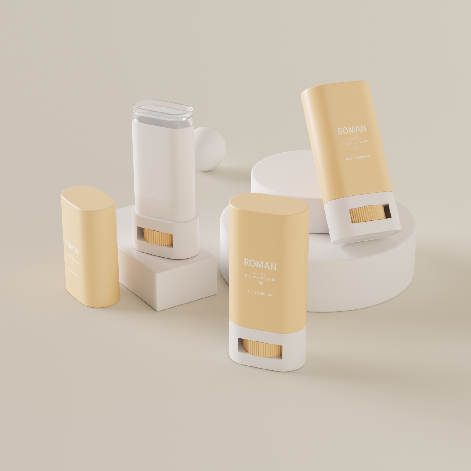 OEM Odm u obliku struka Pakiranje s vrhom Punjenje u boji Prazna plastična prozirna čvrsta posuda za dezodorans.