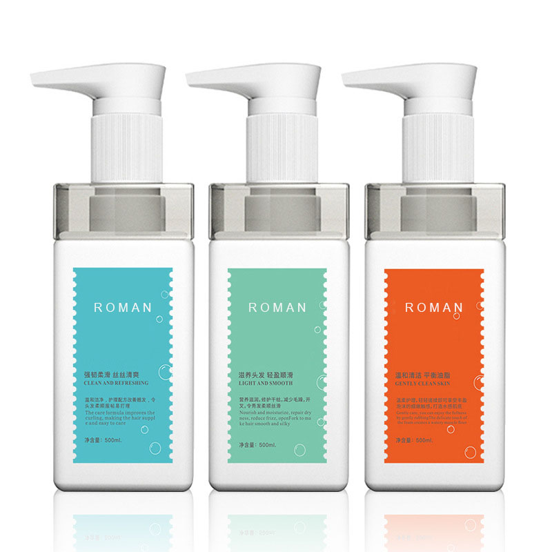 500 ml 750 ml luksuzna prazna kozmetička četvrtasta plastična hotelska boca s pumpicom za losion za šampon i regenerator s dozatorom sapuna za pranje ruku 500 ml 750 ml luksuzna prazna kozmetička četvrtasta plastična hotelska boca s pumpicom za losion za šampon i regenerator s dozatorom sapuna za pranje ruku