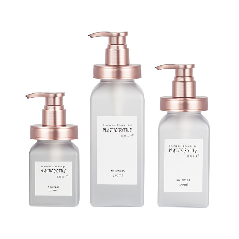 300ml 500ml 700ml Luksuzno kozmetičko pakiranje Matirana mekana površina Losion za tijelo koji se istiskuje na dodir Boce hotelskog šampona za pranje s pumpicom od zlatne ruže 300ml 500ml 700ml Luksuzno kozmetičko pakiranje Matirana mekana površina Losion za tijelo koji se istiskuje na dodir Boce hotelskog šampona za pranje s pumpicom od zlatne ruže