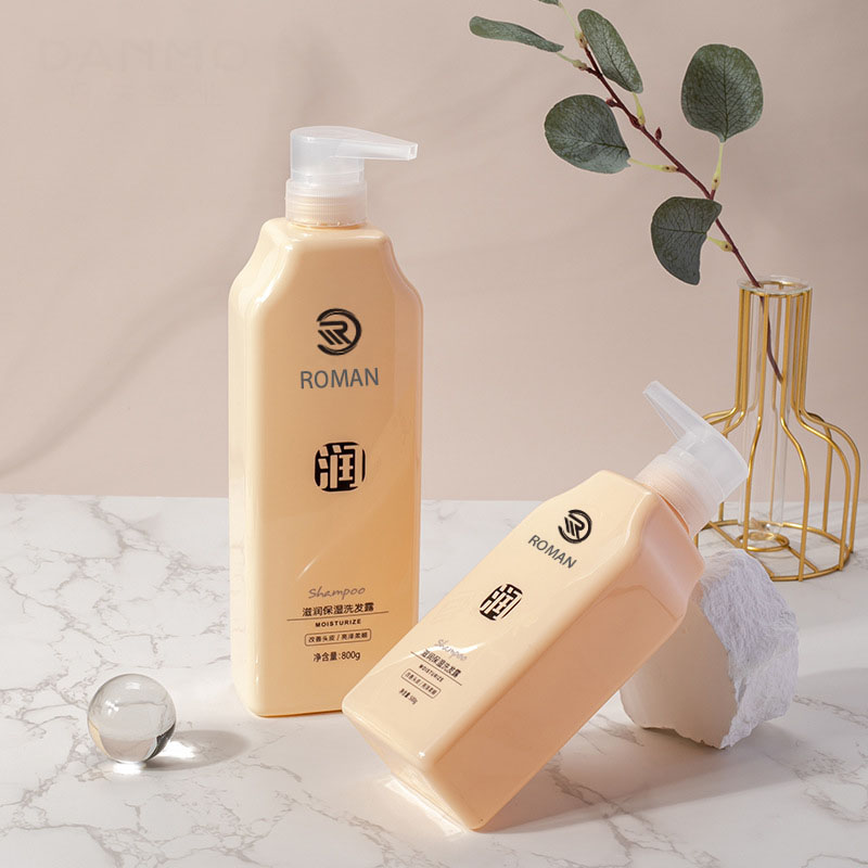 500 ml 800 ml žuta plastična pumpica za mlijeko za tijelo PET plastična kozmetička boca šampona za nježni osjećaj na dodir