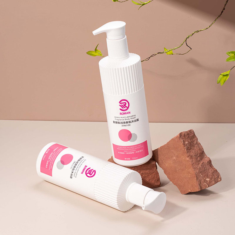 Vruća bijela prugasta HDPE plastična boca s valovitom mlaznicom 500 ml 700 ml šampon gel losion s čepom za tuširanje Vijetnam Vruća bijela prugasta HDPE plastična boca s valovitom mlaznicom 500 ml 700 ml šampon gel losion s čepom za tuširanje Vijetnam