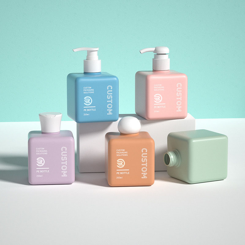 Popularne reciklirane PET plastike kvadratni šampon za njegu kože maslac za tijelo boce ulja 150 ml 200 ml 250 ml veličine sa sitotiskom