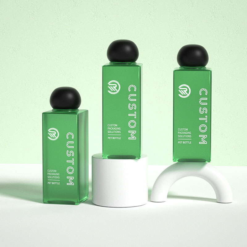 Vrhunske plastične četvrtaste 200ml 250ml prozirne matirane bočice kozmetičkog losiona za serum za njegu kože Pakiranje vrhunskog tonera s kuglastim čepom na navoj