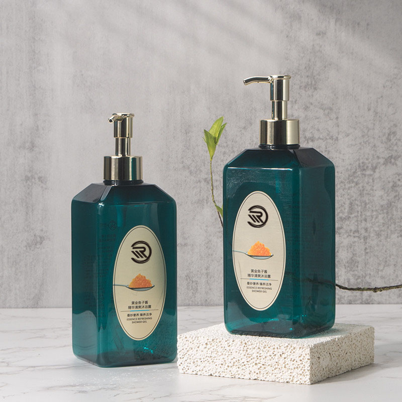 Private Label PET Plastic Tamnozelena hidratantna krema za njegu kože Losion za tijelo Šampon za njegu kose Posuda za doziranje 550 ml